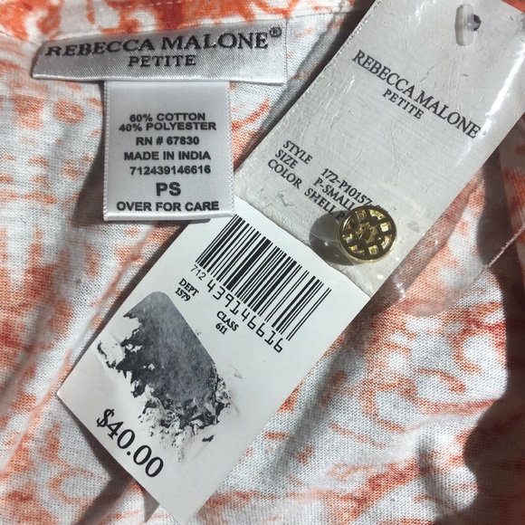 Rebecca Malone Tops Rebecca Malone Petite Collared Top Poshmark
